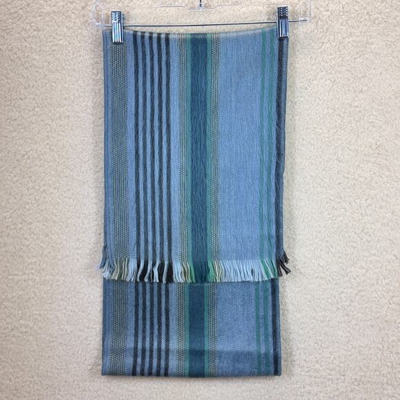 Shupaca Alpaca Handmade Open Scarf Striped 11.5"x74" Blue Winter Casual Ecuador - Picture 2 of 7